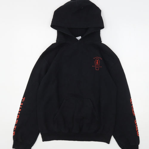 Gildan Mens Black  Cotton Pullover Hoodie Size S