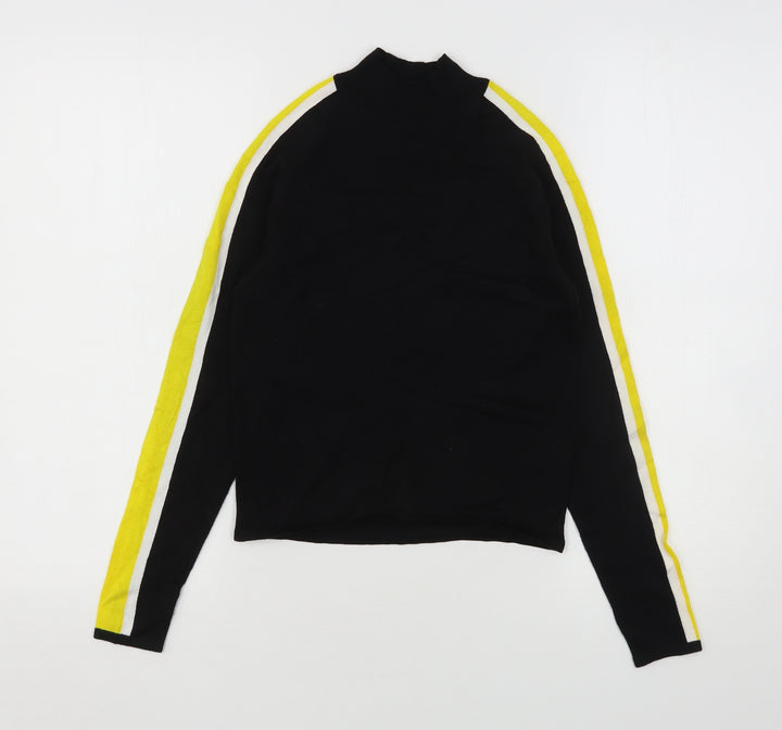 H&M Womens Black High Neck Viscose Pullover Jumper Size XS