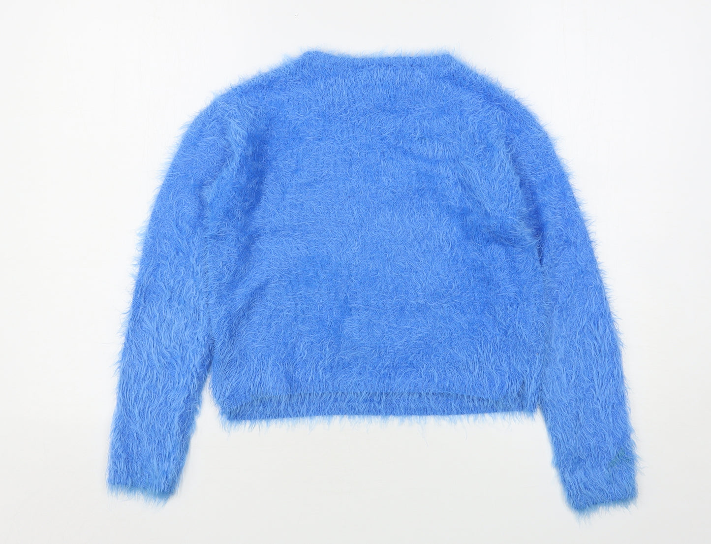Marks and Spencer Girls Blue Round Neck  Polyamide Pullover Jumper Size 12-13 Years