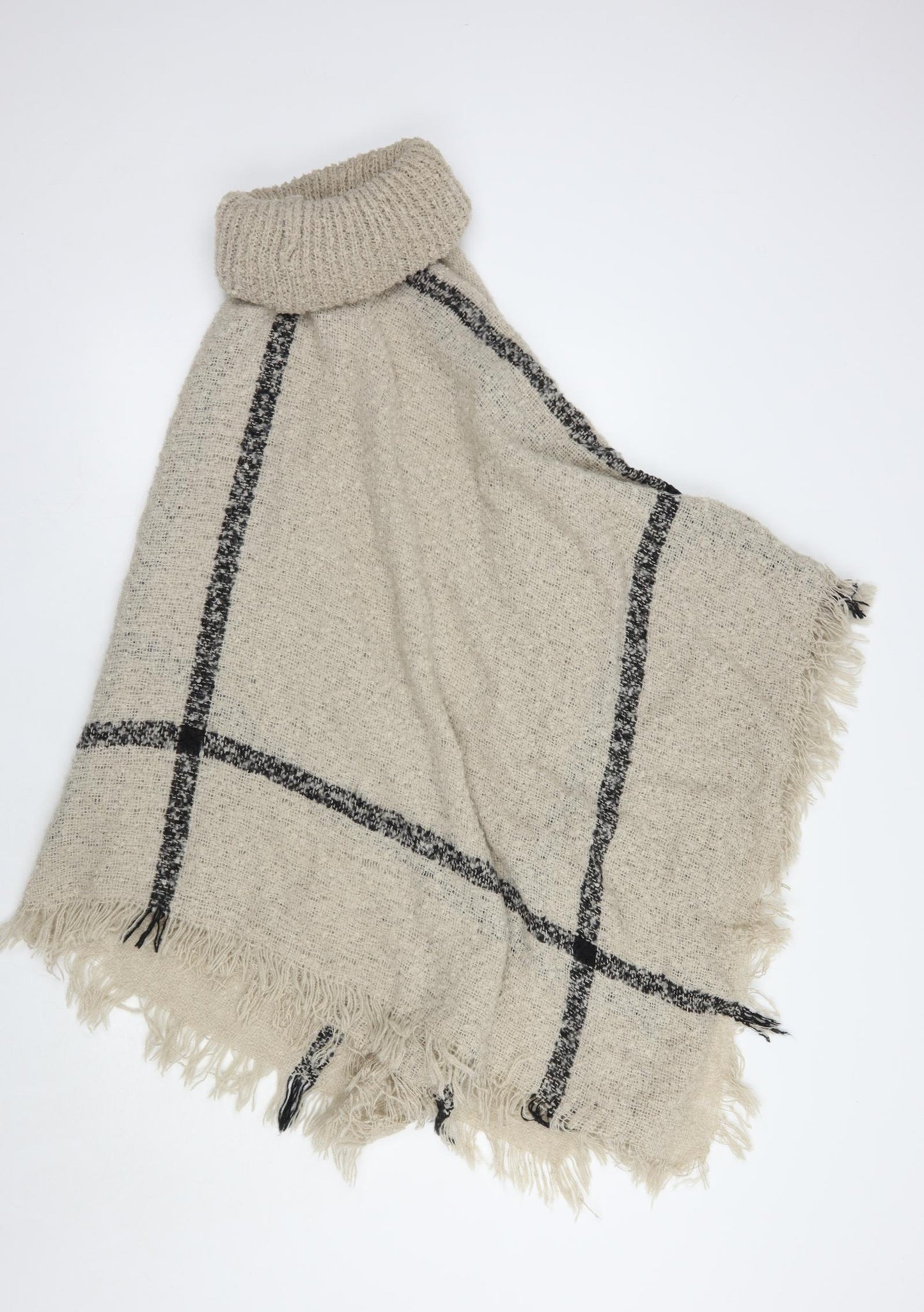 Peacocks Womens Beige Striped  Overcoat Poncho One Size