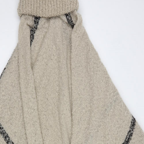 Peacocks Womens Beige Striped  Overcoat Poncho One Size