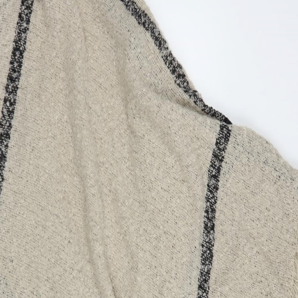 Peacocks Womens Beige Striped  Overcoat Poncho One Size