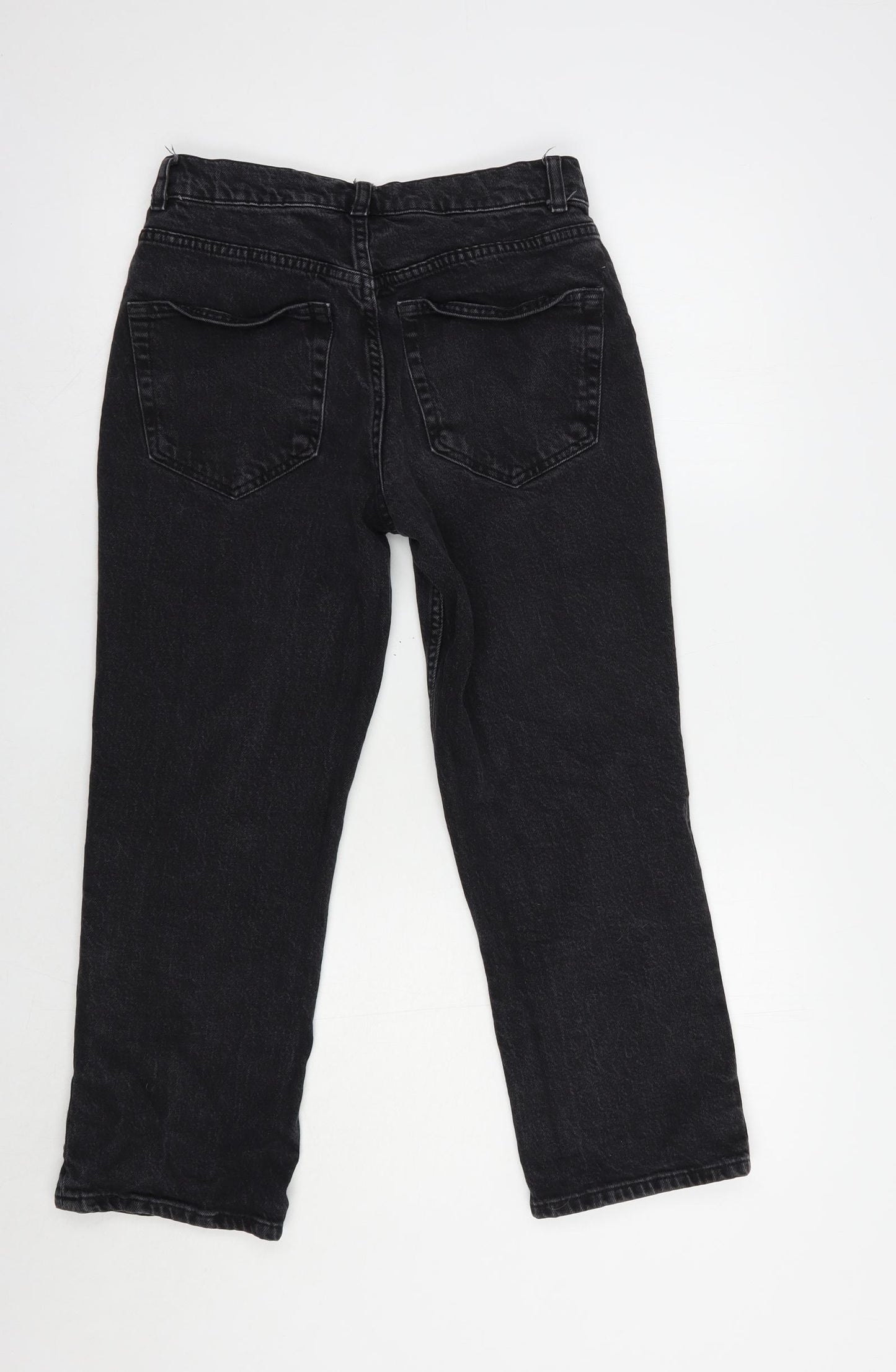 ASOS Womens Black  Cotton Cropped Jeans Size 28 in L25 in Regular Button