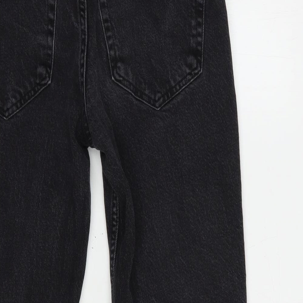 ASOS Womens Black  Cotton Cropped Jeans Size 28 in L25 in Regular Button