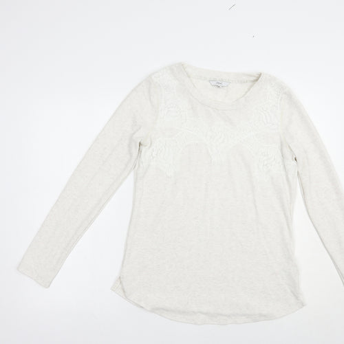 NEXT Womens Ivory Round Neck  Polyester Pullover Jumper Size 12   - Lace Detail