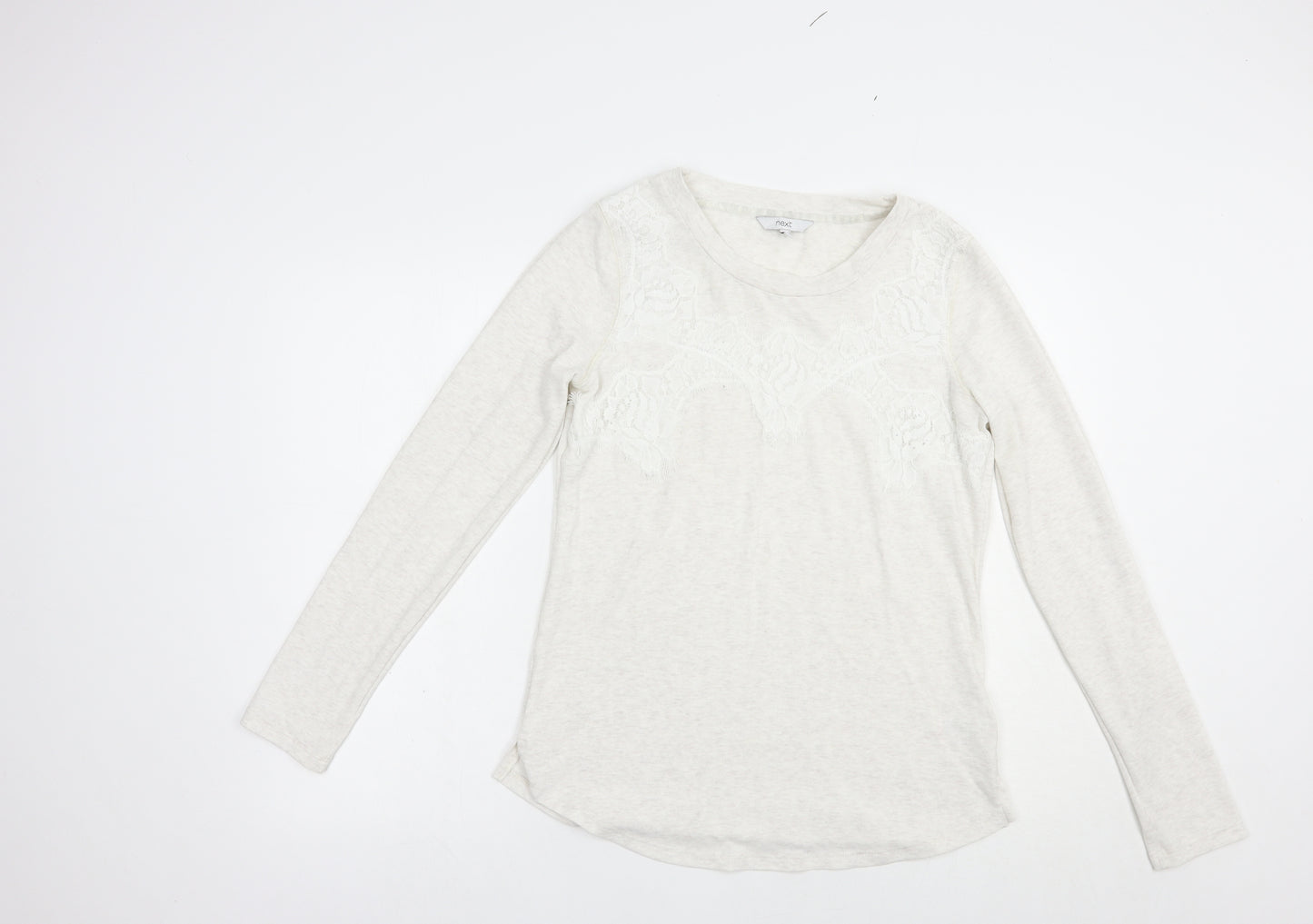 NEXT Womens Ivory Round Neck  Polyester Pullover Jumper Size 12   - Lace Detail