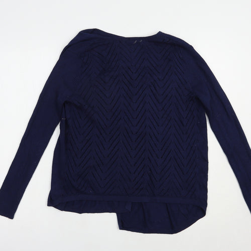 TU Womens Blue Round Neck  Viscose Cardigan Jumper Size 10