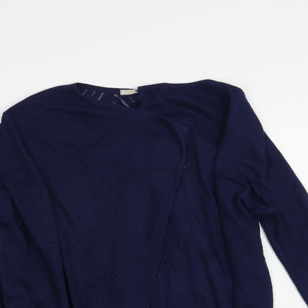 TU Womens Blue Round Neck  Viscose Cardigan Jumper Size 10