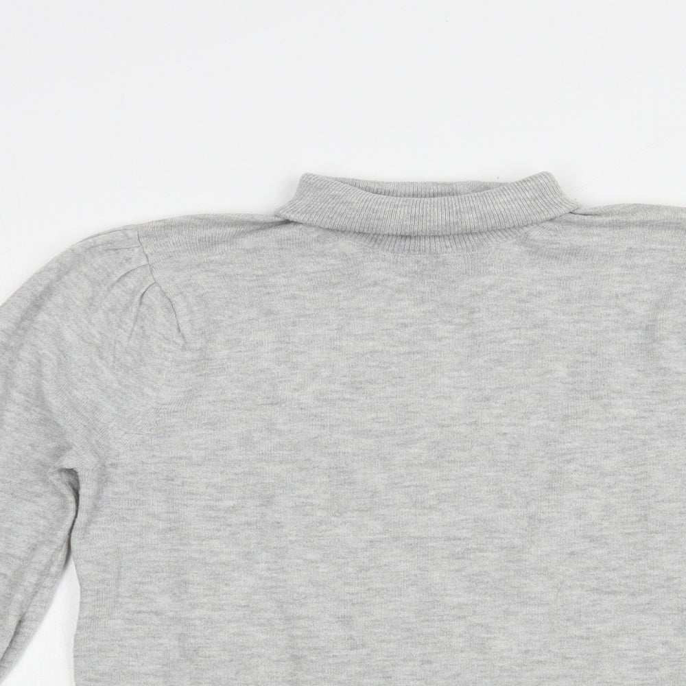 River Island Womens Grey Roll Neck  Polyester Pullover Jumper Size 10