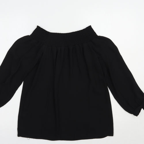 Dorothy Perkins Womens Black  Polyester Basic Blouse Size 10 Off the Shoulder