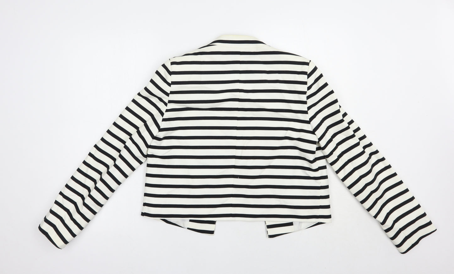 New Look Womens White Striped  Jacket Blazer Size 12