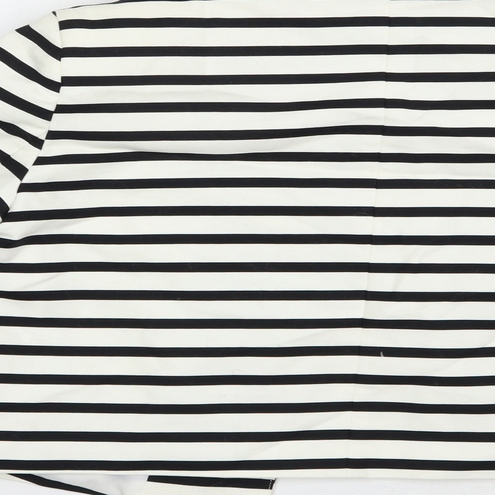 New Look Womens White Striped  Jacket Blazer Size 12