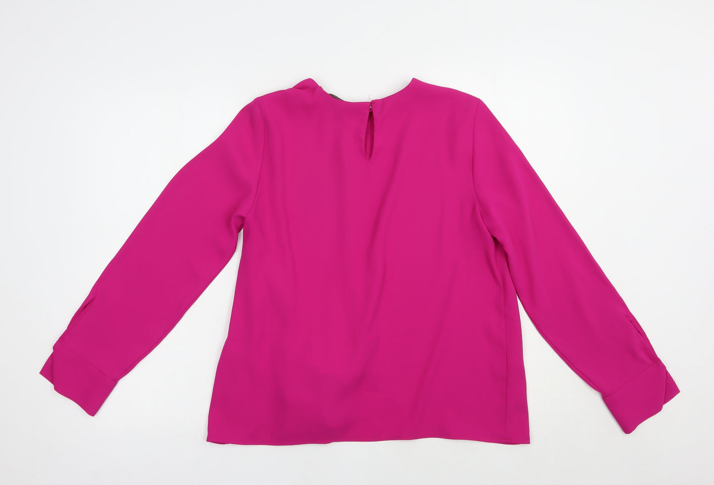 Zara Womens Pink  Polyester Basic Blouse Size S Crew Neck
