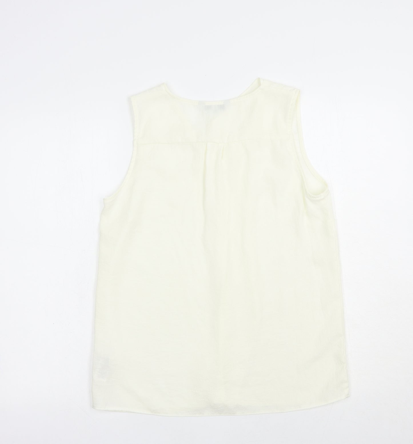 NEXT Womens Ivory  Polyester Basic Blouse Size 10 V-Neck