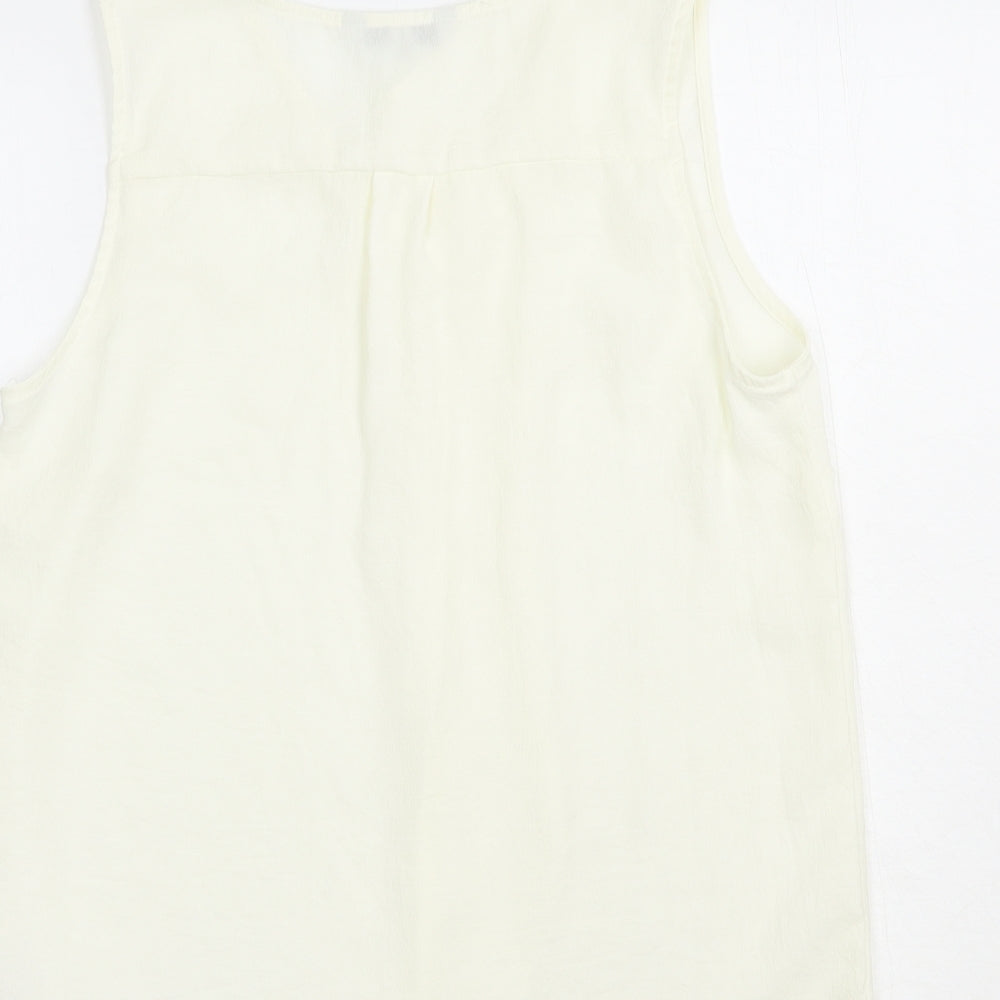 NEXT Womens Ivory  Polyester Basic Blouse Size 10 V-Neck
