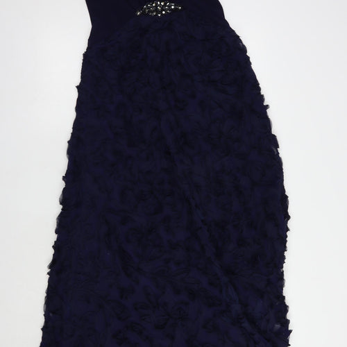 Stenay Womens Blue  Polyester Ball Gown  Size 4  Boat Neck Zip