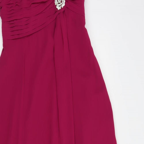 Roman Womens Pink  Polyester Ball Gown  Size 12  Sweetheart Zip