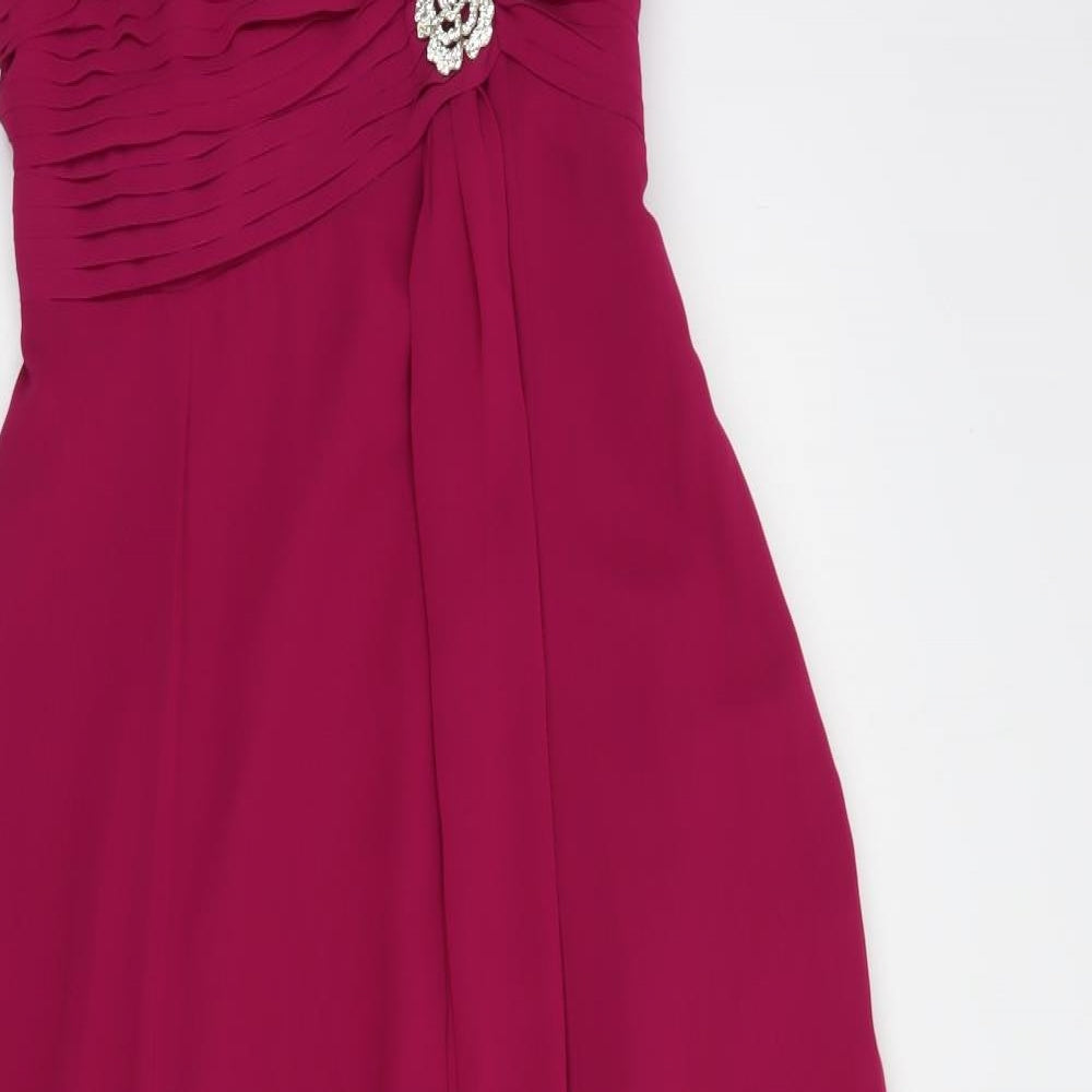 Roman Womens Pink  Polyester Ball Gown  Size 12  Sweetheart Zip