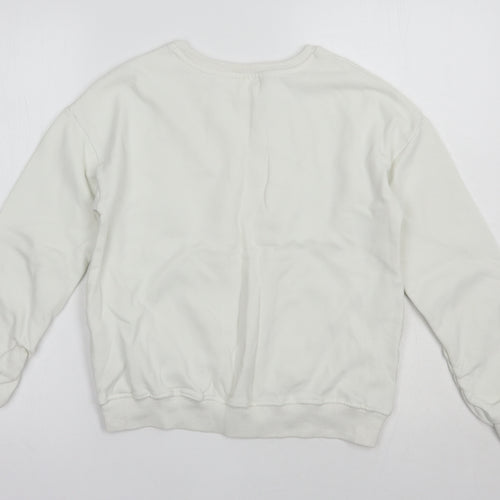 NEXT Girls White  Cotton Pullover Sweatshirt Size 12 Years  Pullover - Rainbow