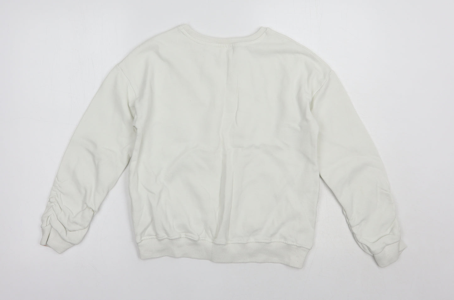 NEXT Girls White  Cotton Pullover Sweatshirt Size 12 Years  Pullover - Rainbow