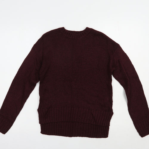 New Look Girls Purple Crew Neck  Acrylic Pullover Jumper Size 12-13 Years  Pullover