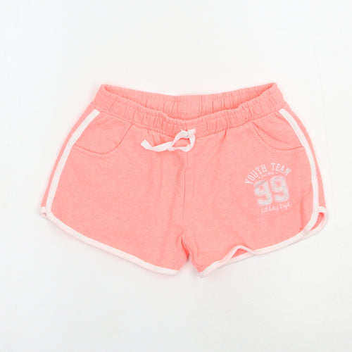 Nutmeg Girls Pink  Cotton Sweat Shorts Size 11-12 Years  Regular Drawstring