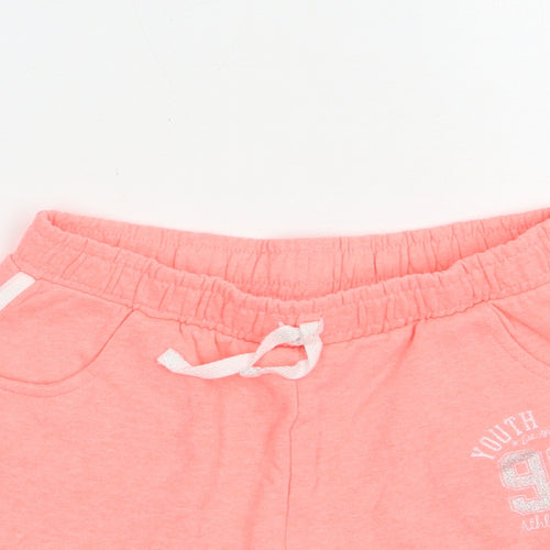 Nutmeg Girls Pink  Cotton Sweat Shorts Size 11-12 Years  Regular Drawstring