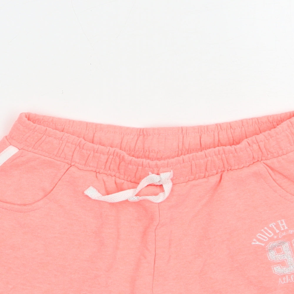 Nutmeg Girls Pink  Cotton Sweat Shorts Size 11-12 Years  Regular Drawstring