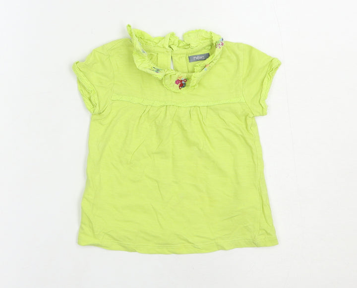 NEXT Baby Green  Cotton Basic T-Shirt Size 12-18 Months Collared Button