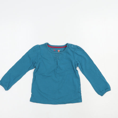 TU Baby Blue  Cotton Basic T-Shirt Size 18-24 Months Crew Neck Snap