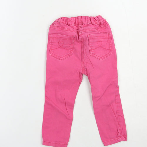 Denim Co. Baby Pink  Cotton Jogger Jeans Size 18-24 Months  Snap