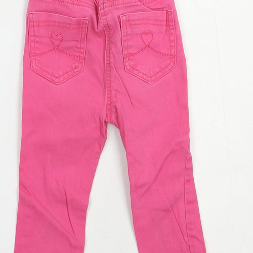 Denim Co. Baby Pink  Cotton Jogger Jeans Size 18-24 Months  Snap