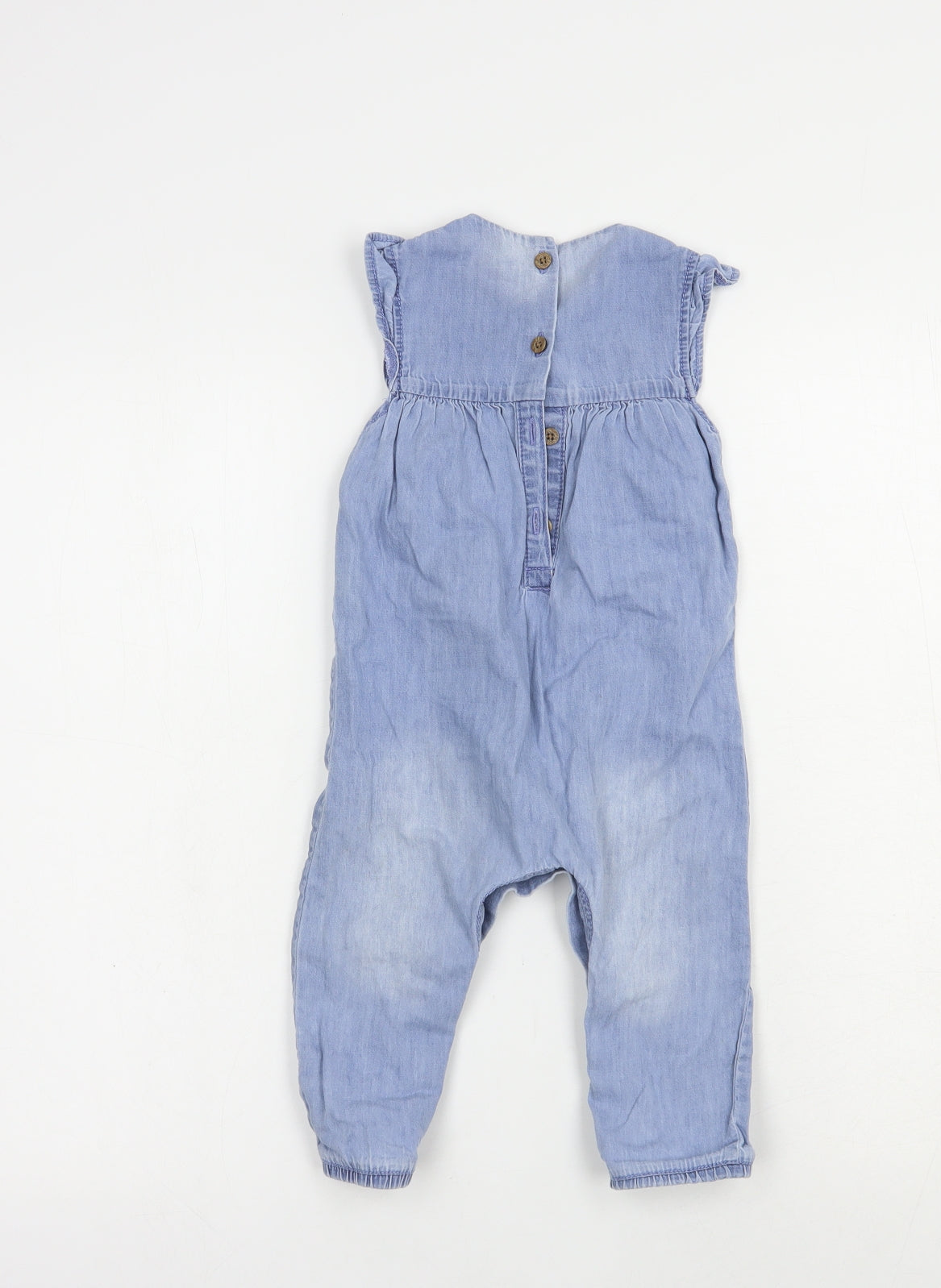 TU Baby Blue  Cotton Romper One-Piece Size 12-18 Months  Snap