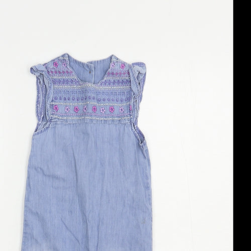 TU Baby Blue  Cotton Romper One-Piece Size 12-18 Months  Snap