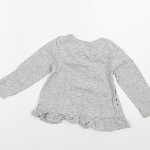 TU Baby Grey  Cotton Basic T-Shirt Size 18-24 Months Crew Neck Pullover