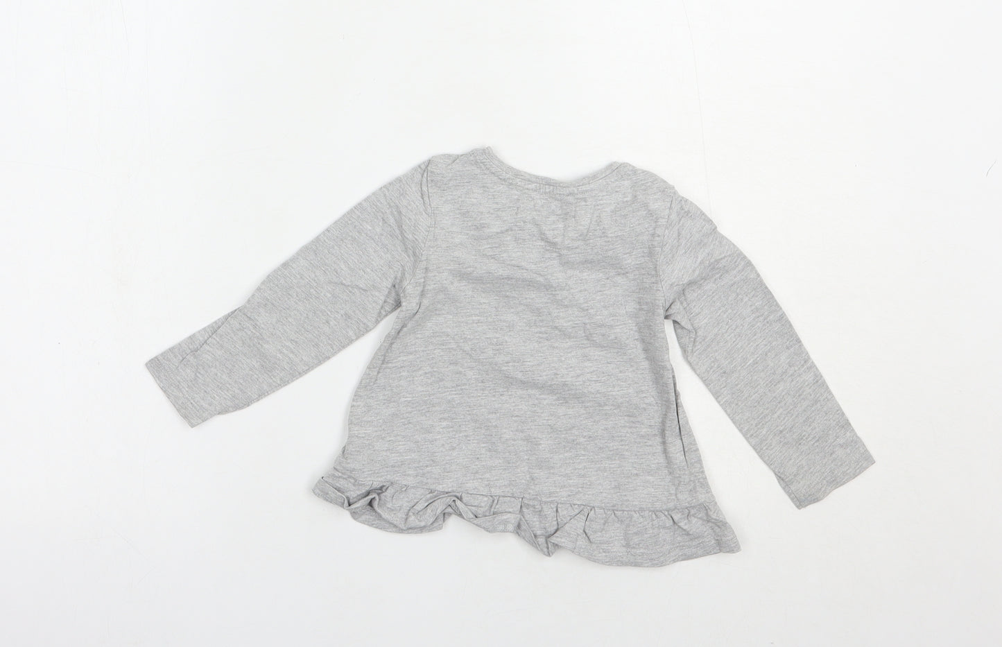 TU Baby Grey  Cotton Basic T-Shirt Size 18-24 Months Crew Neck Pullover