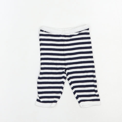Preworn Baby Blue Striped Cotton Jogger Trousers Size 3-6 Months