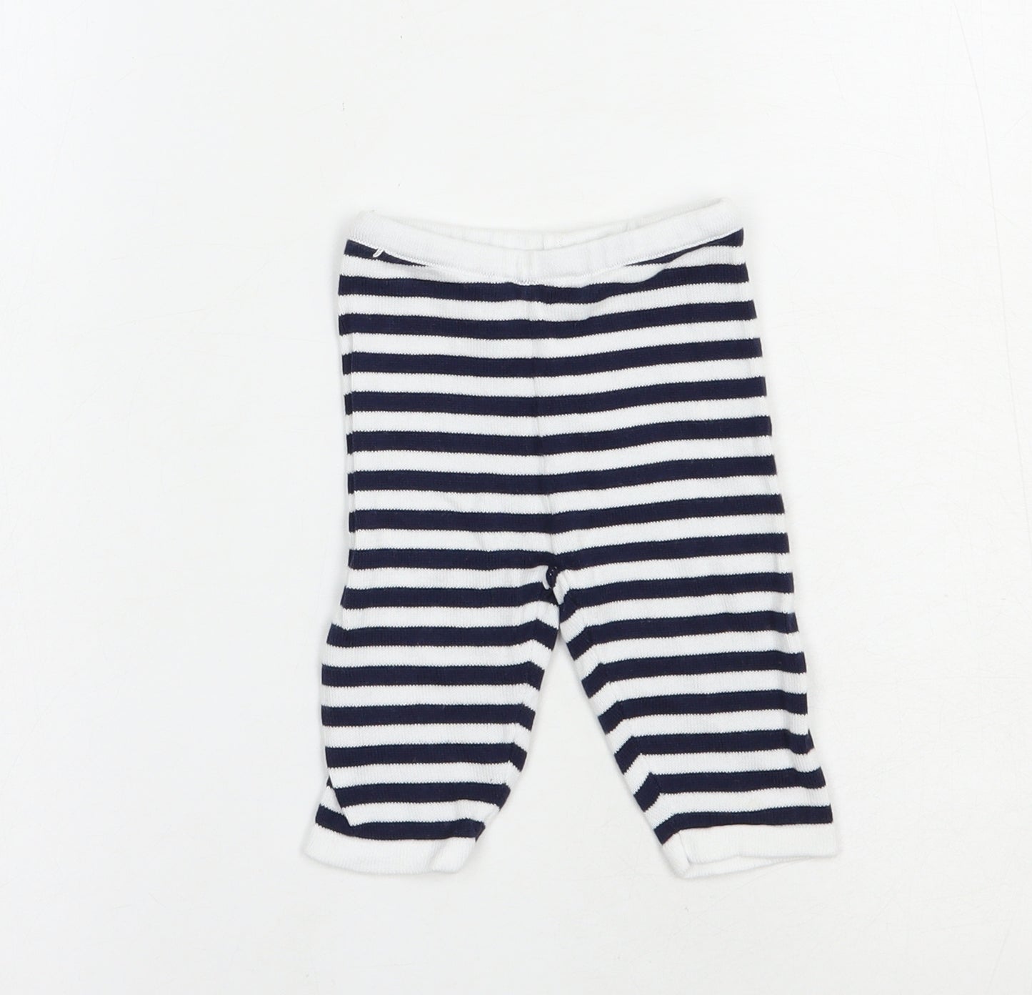 Preworn Baby Blue Striped Cotton Jogger Trousers Size 3-6 Months