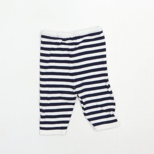 Preworn Baby Blue Striped Cotton Jogger Trousers Size 3-6 Months