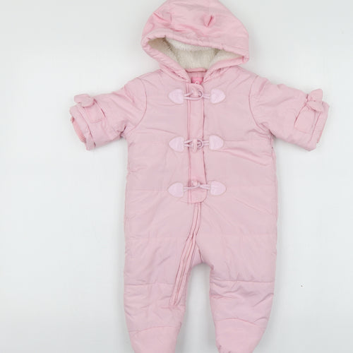 Love by Place Girls Pink  Polyester Babygrow One-Piece Size 3-6 Months