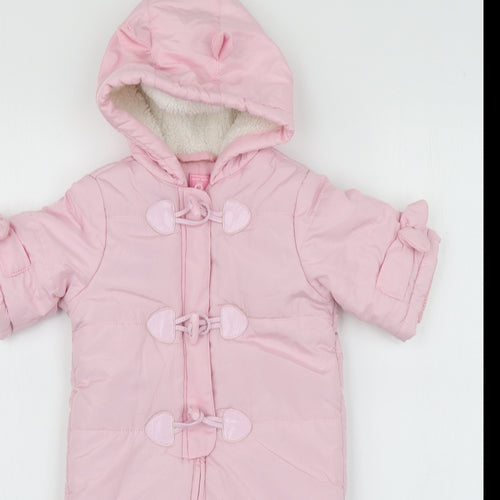 Love by Place Girls Pink  Polyester Babygrow One-Piece Size 3-6 Months