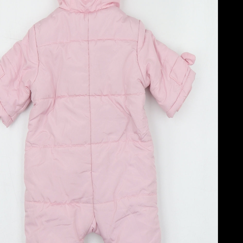 Love by Place Girls Pink  Polyester Babygrow One-Piece Size 3-6 Months