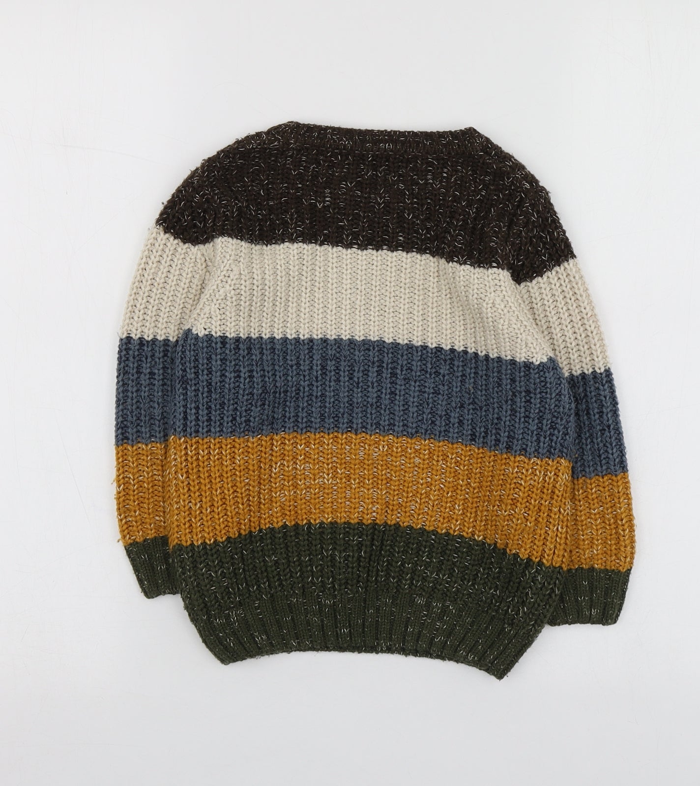 George Boys Multicoloured Round Neck Striped Acrylic Pullover Jumper Size 3-4 Years