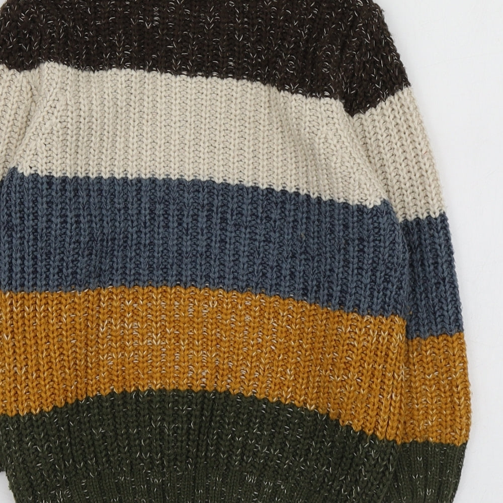 George Boys Multicoloured Round Neck Striped Acrylic Pullover Jumper Size 3-4 Years