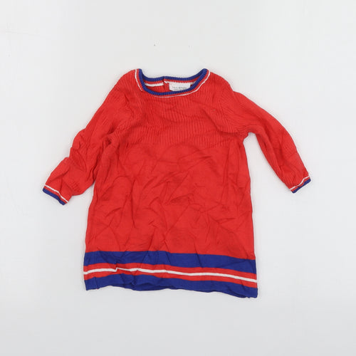 NEXT Girls Red  Cotton Pullover Jumper Size 3-6 Months