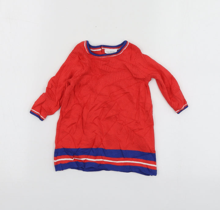 NEXT Girls Red Cotton Pullover Jumper Size 3-6 Months