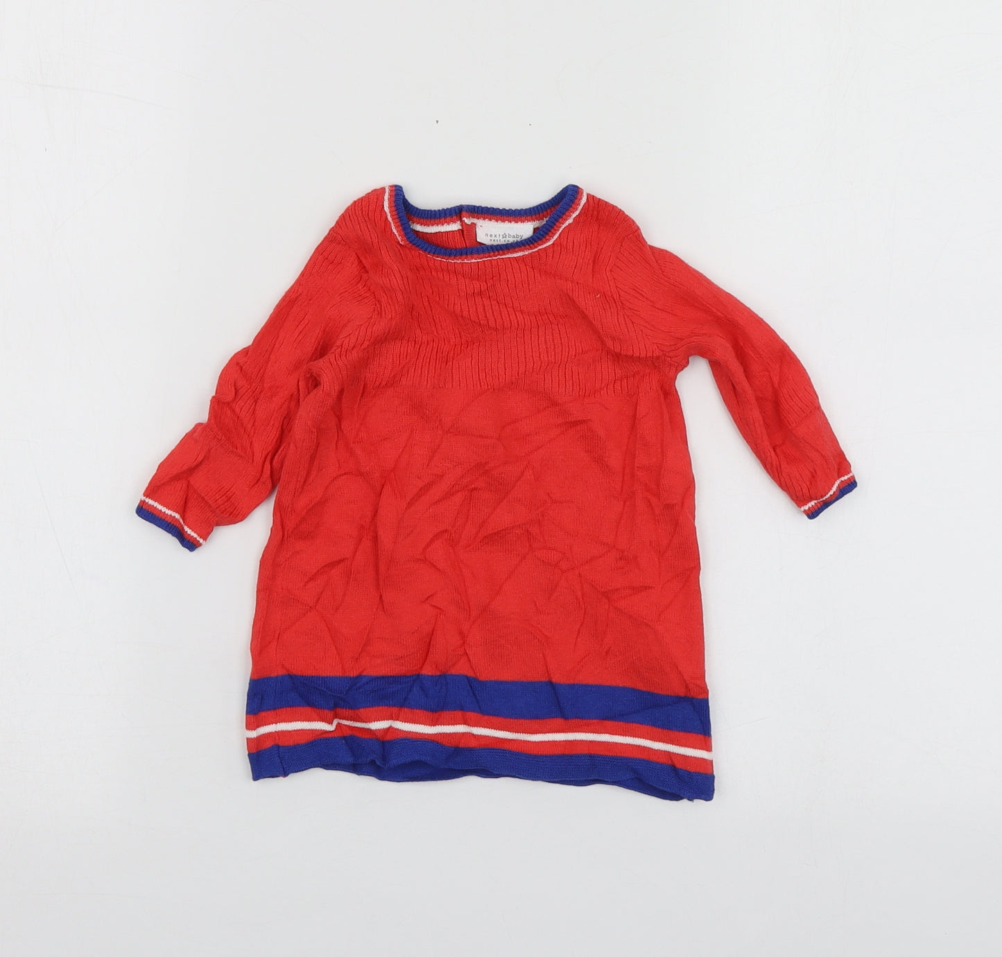 NEXT Girls Red  Cotton Pullover Jumper Size 3-6 Months