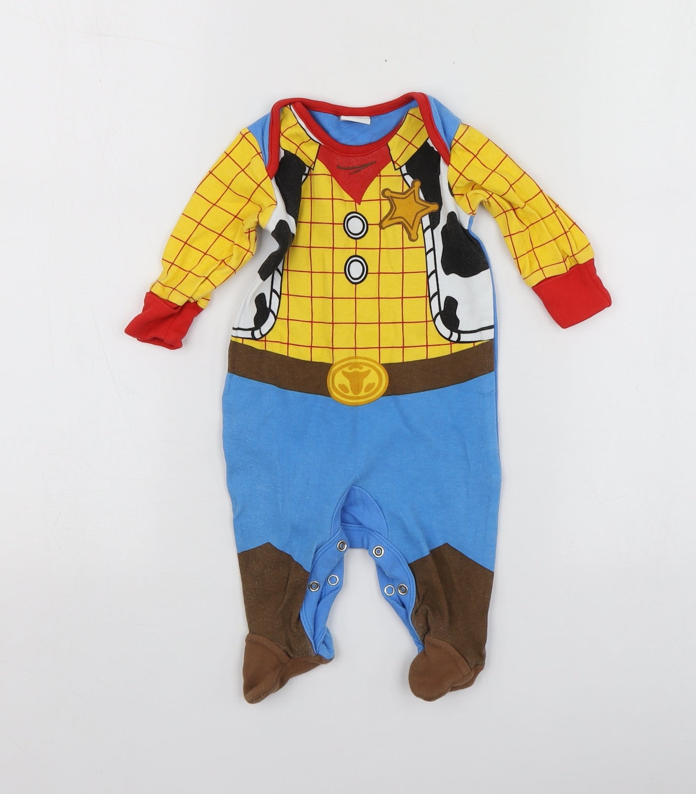 Disney Boys Blue Geometric 100% Cotton Babygrow One-Piece Size 0-3 Months   - Toy Story