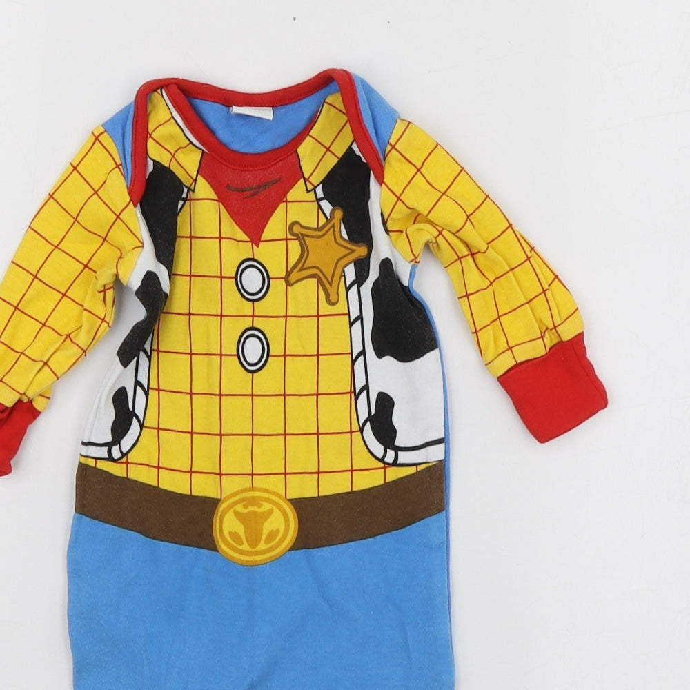 Disney Boys Blue Geometric 100% Cotton Babygrow One-Piece Size 0-3 Months   - Toy Story