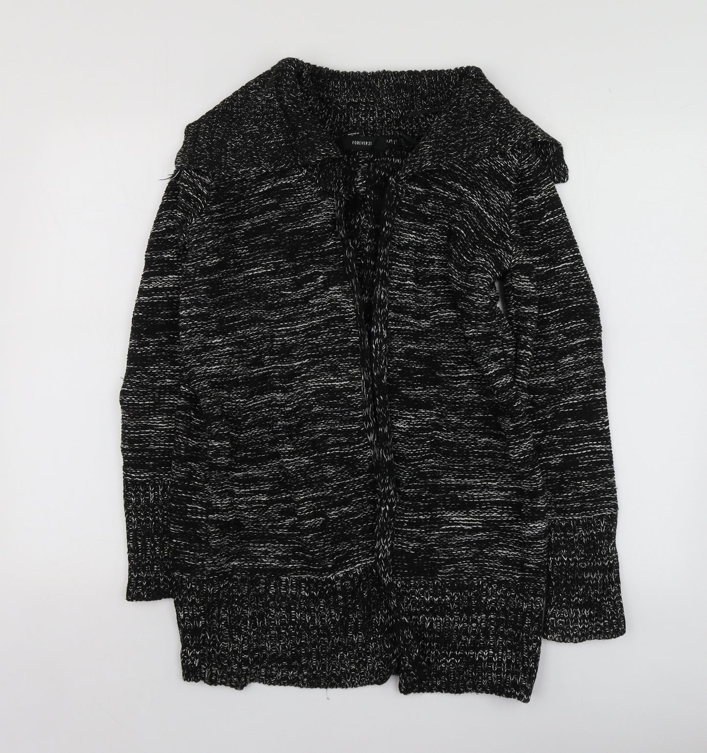 Forever21 Womens Grey V-Neck  Acrylic Cardigan Jumper Size M
